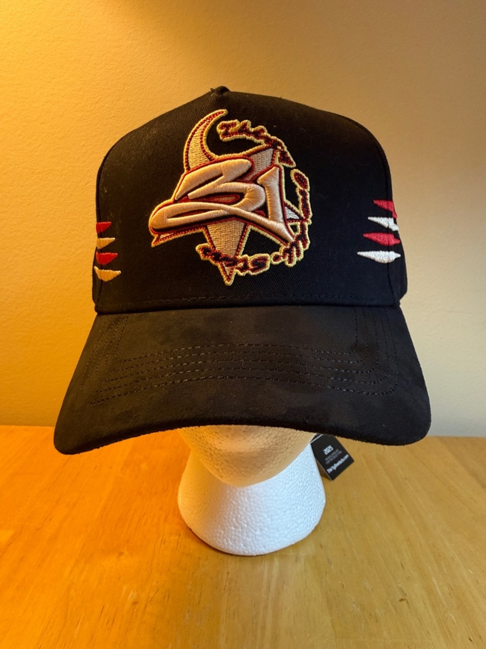 thirty-one All Stars Black Baseball Cap with Red and Gold Embroidered Accents